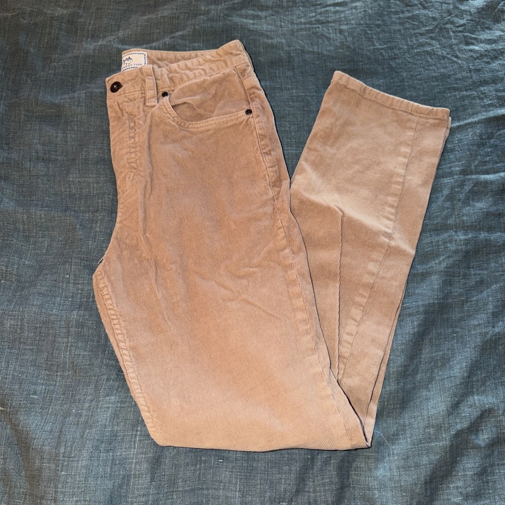 Southern Tide Mens Corduroy Pants 28x32 Tan Khaki Stretch Straight Leg Skipjack